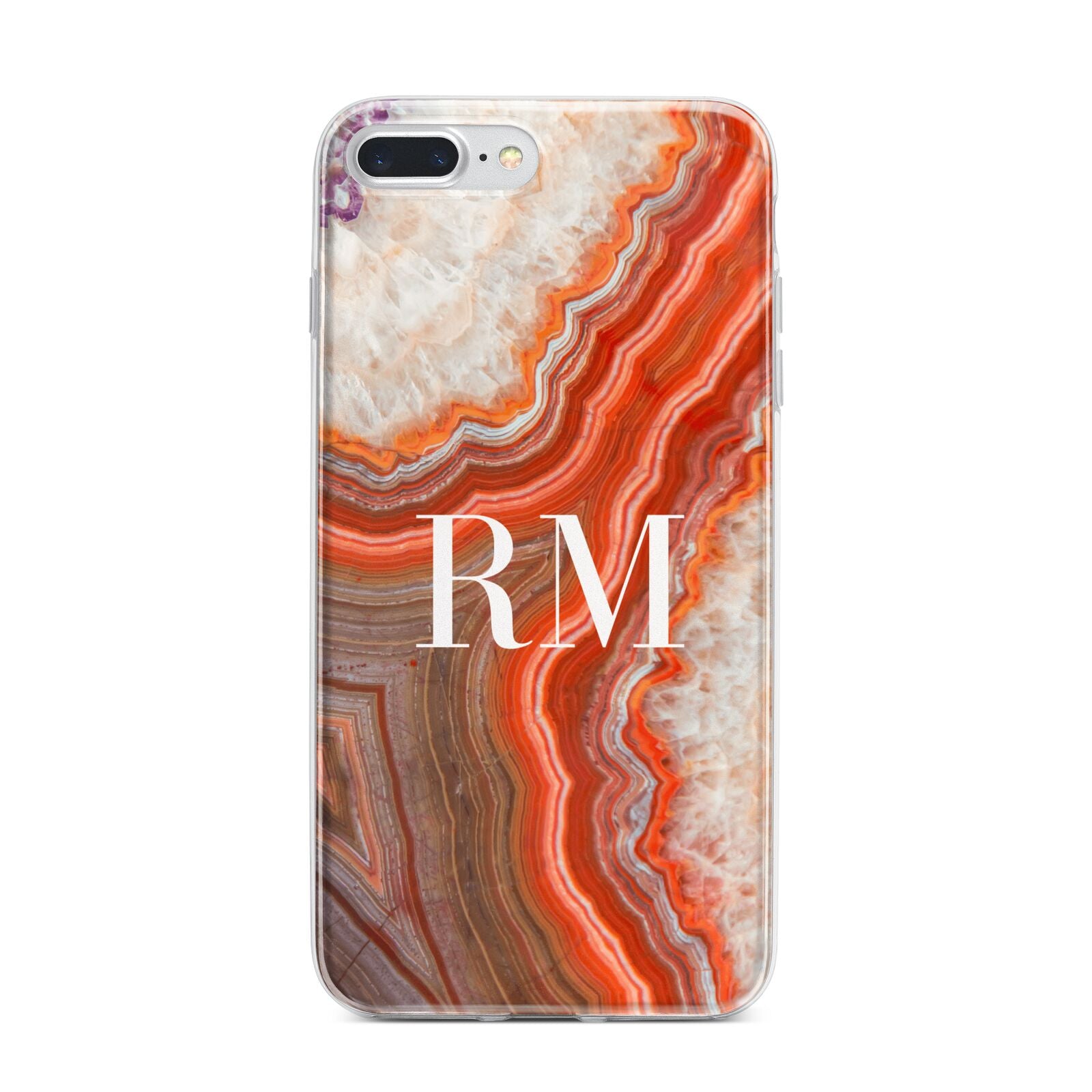 Personalised Agate iPhone 7 Plus Bumper Case on Silver iPhone
