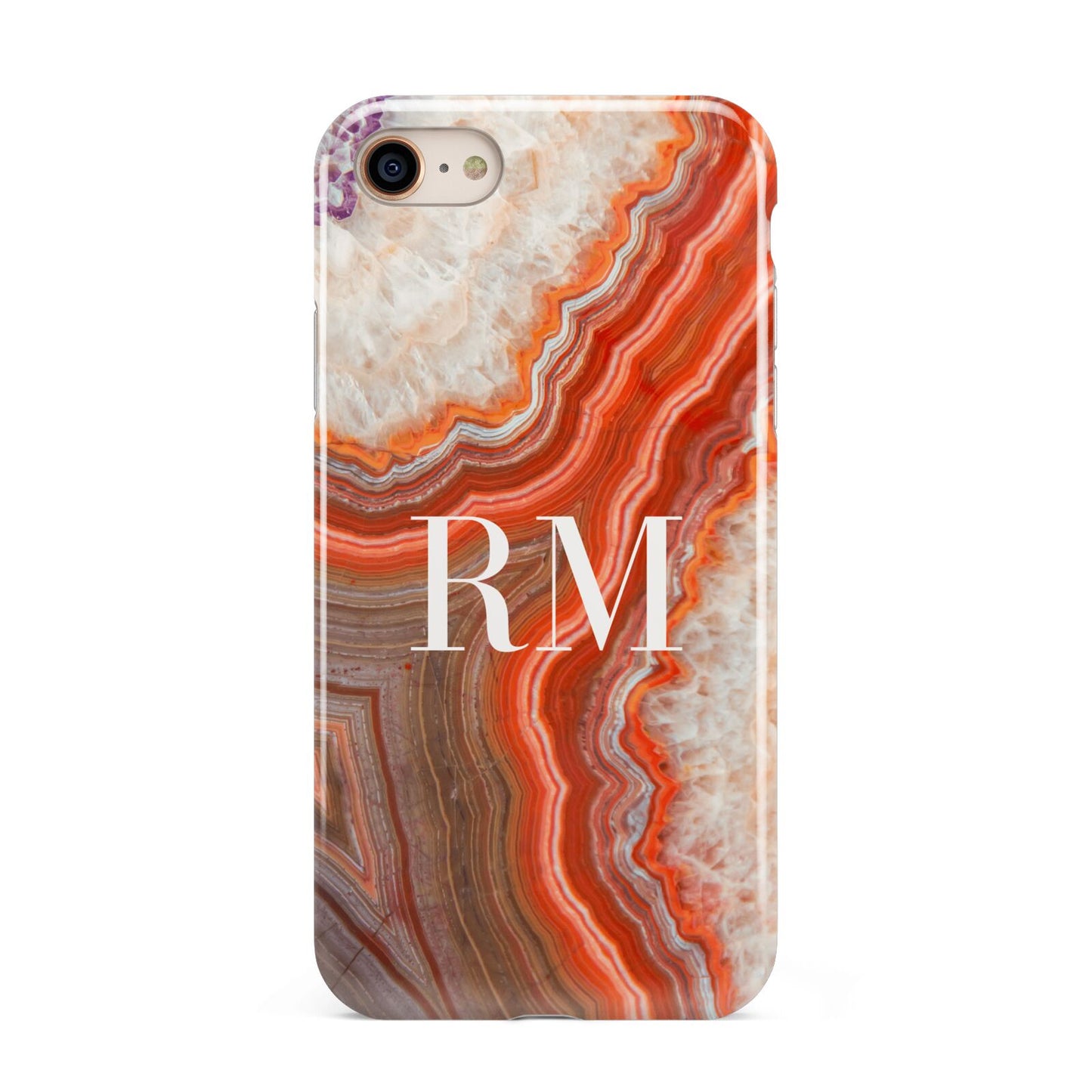 Personalised Agate iPhone 8 3D Tough Case on Gold Phone