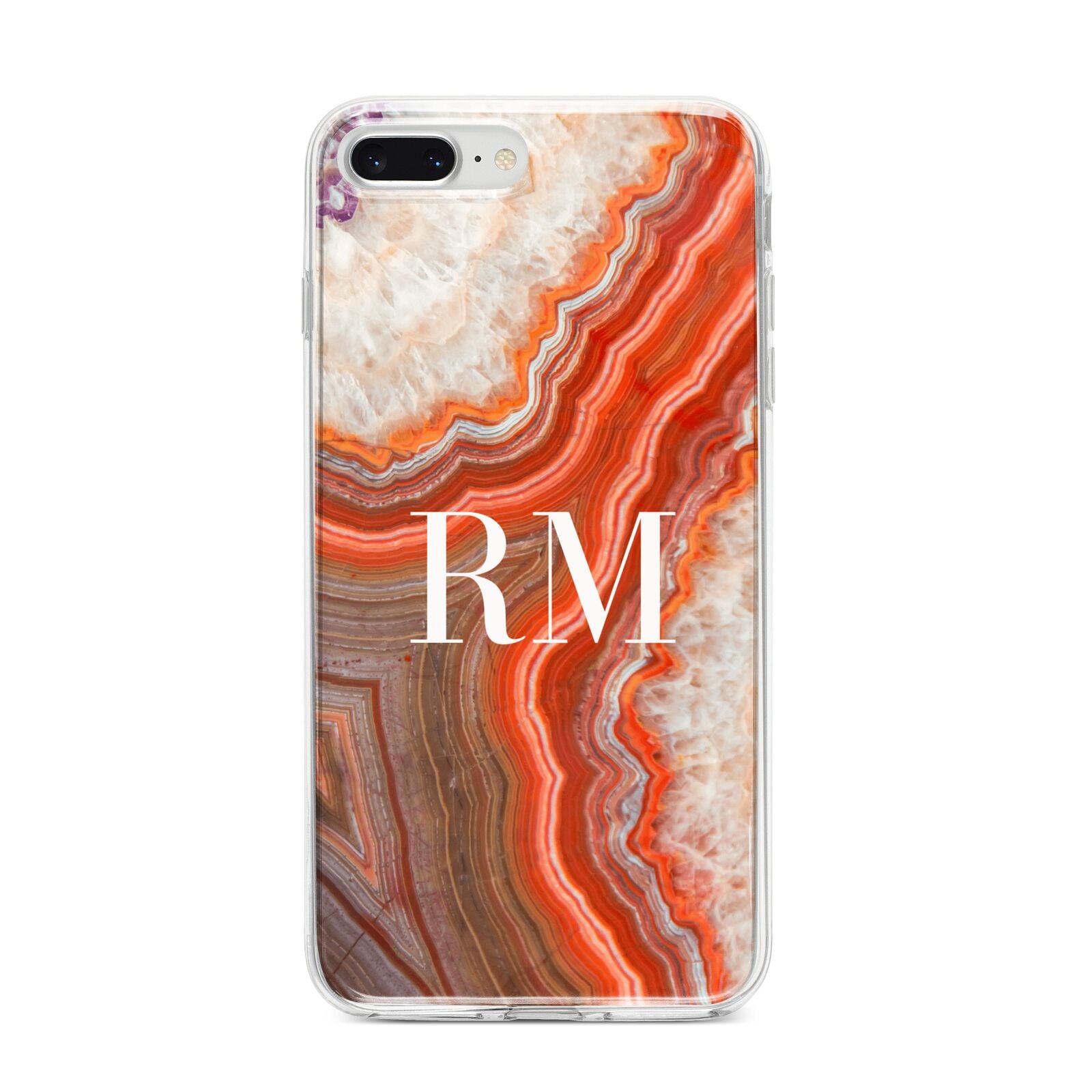 Personalised Agate iPhone 8 Plus Bumper Case on Silver iPhone