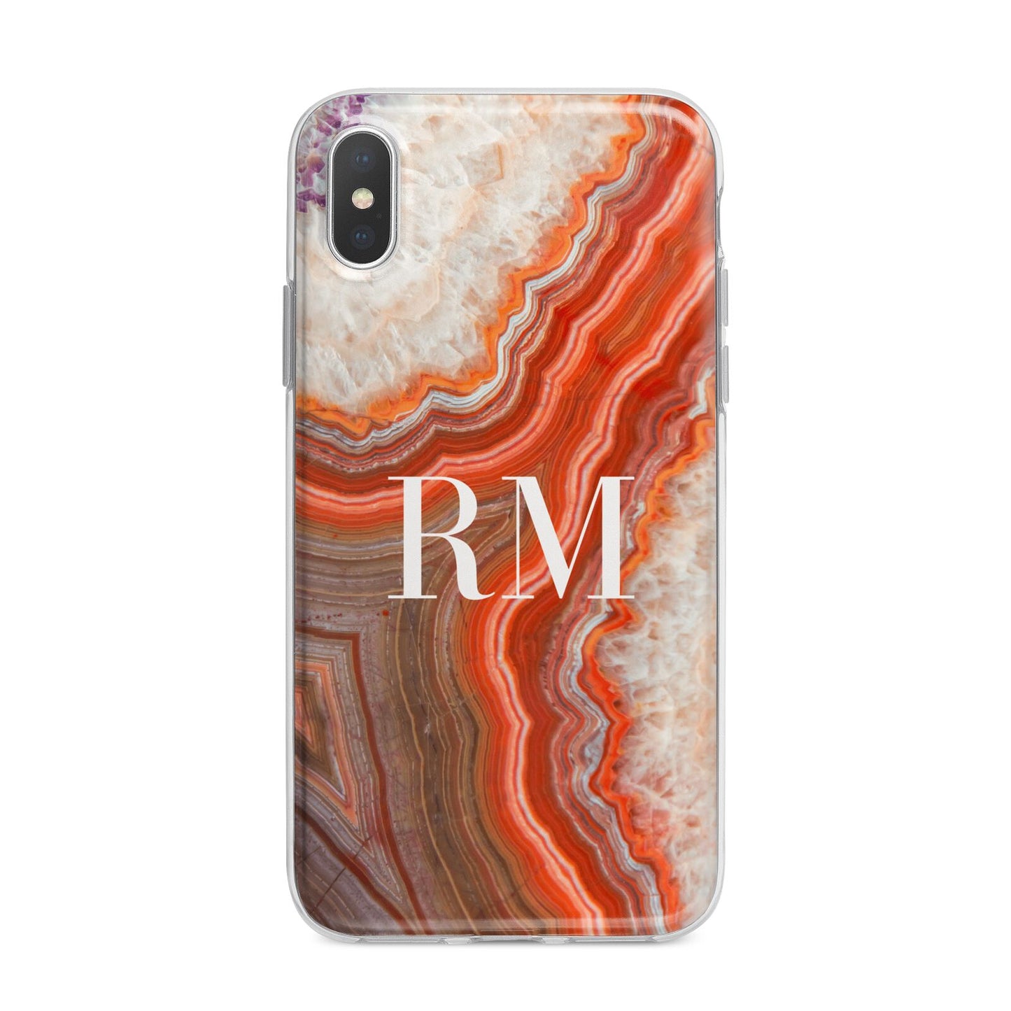 Personalised Agate iPhone X Bumper Case on Silver iPhone Alternative Image 1