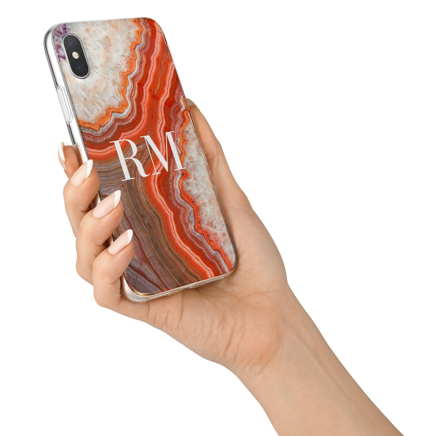 Personalised Agate iPhone X Bumper Case on Silver iPhone Alternative Image 2