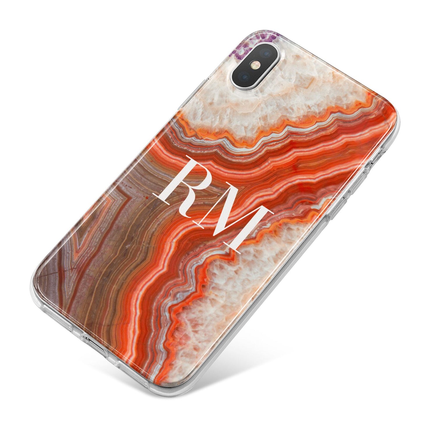 Personalised Agate iPhone X Bumper Case on Silver iPhone