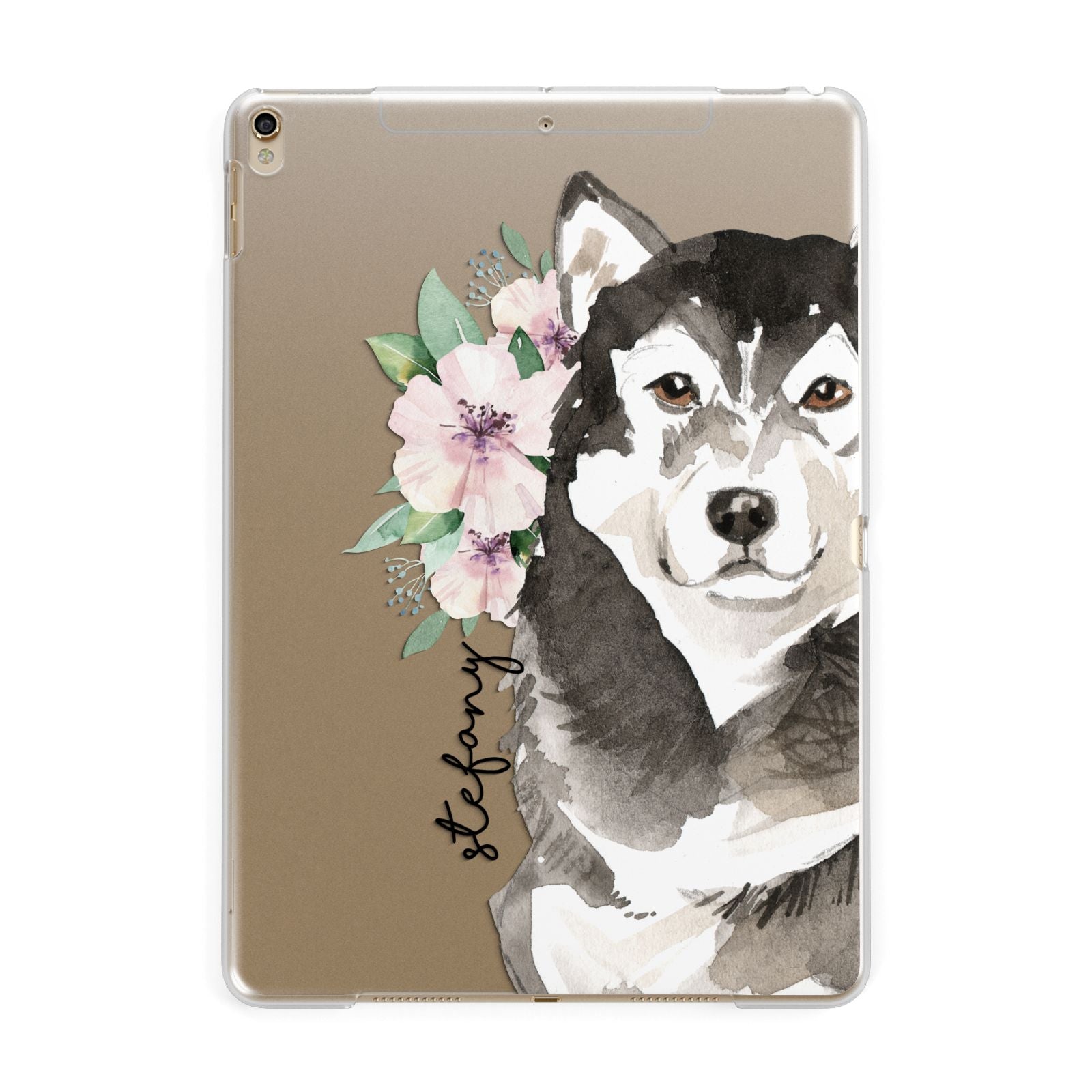 Personalised Alaskan Malamute Apple iPad Gold Case