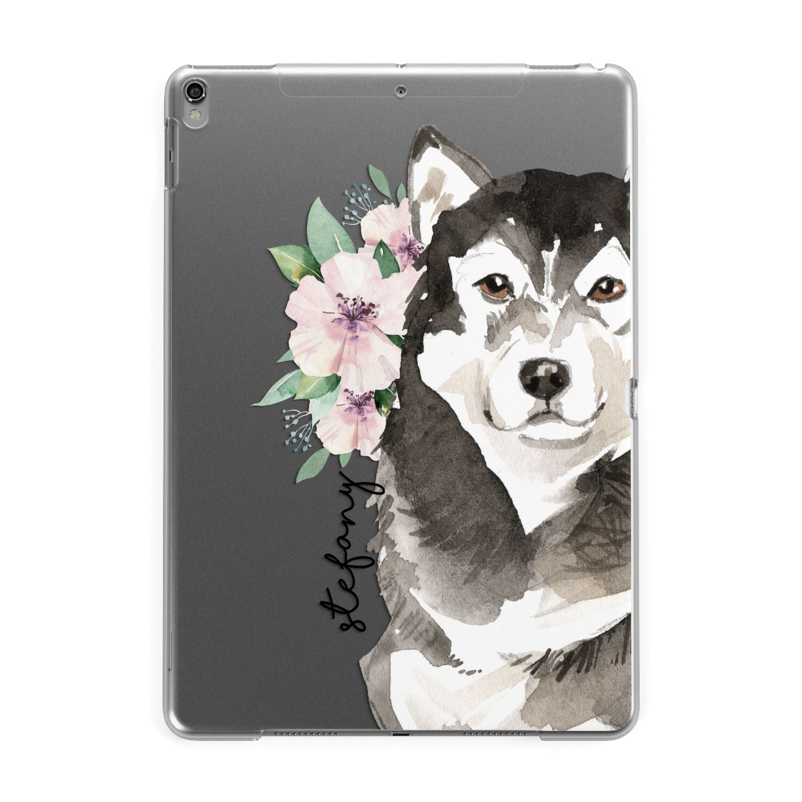 Personalised Alaskan Malamute Apple iPad Grey Case