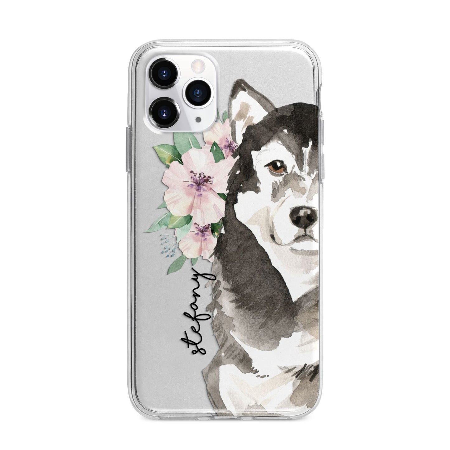 Personalised Alaskan Malamute Apple iPhone 11 Pro Max in Silver with Bumper Case