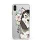 Personalised Alaskan Malamute Apple iPhone Xs Max Impact Case White Edge on Silver Phone