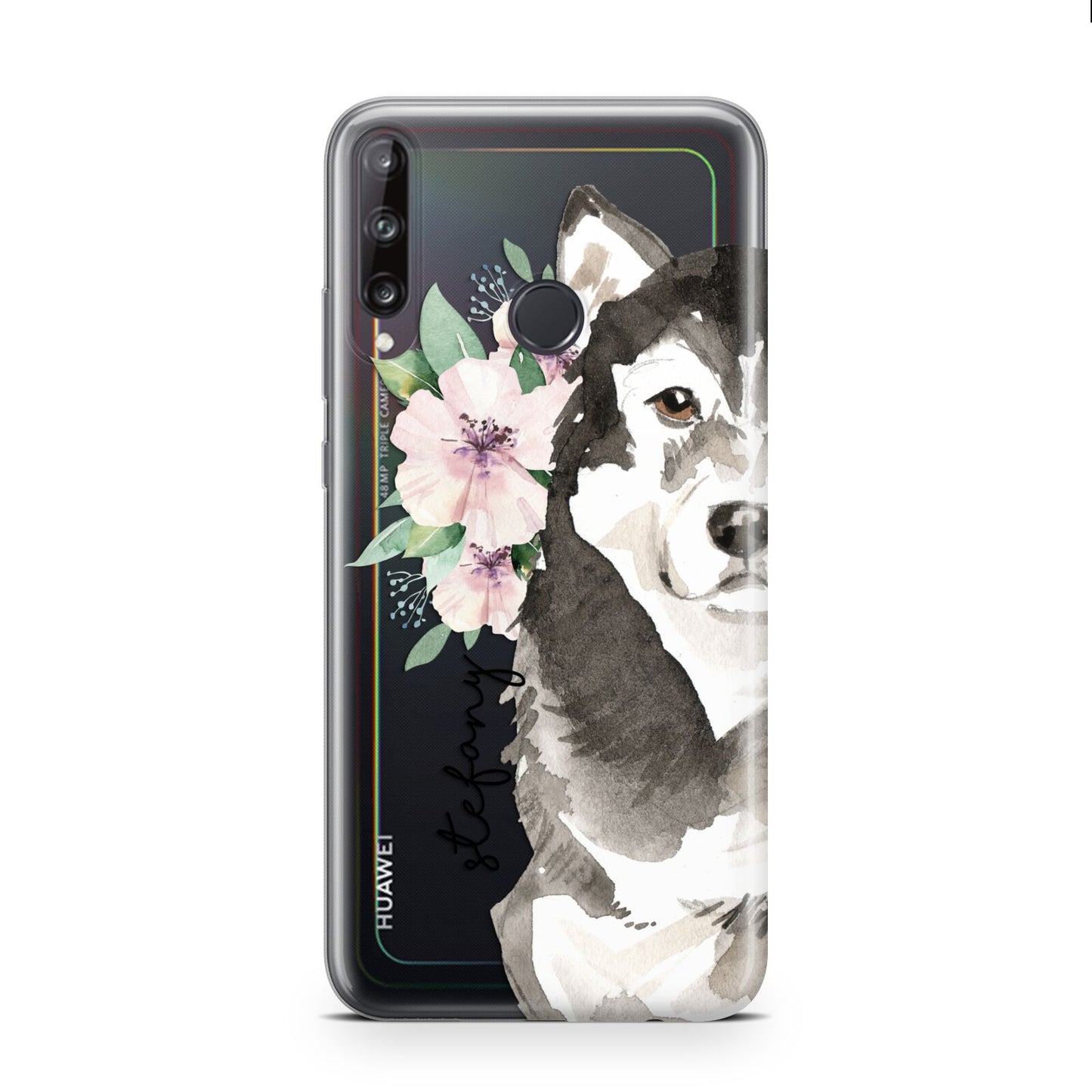 Personalised Alaskan Malamute Huawei P40 Lite E Phone Case