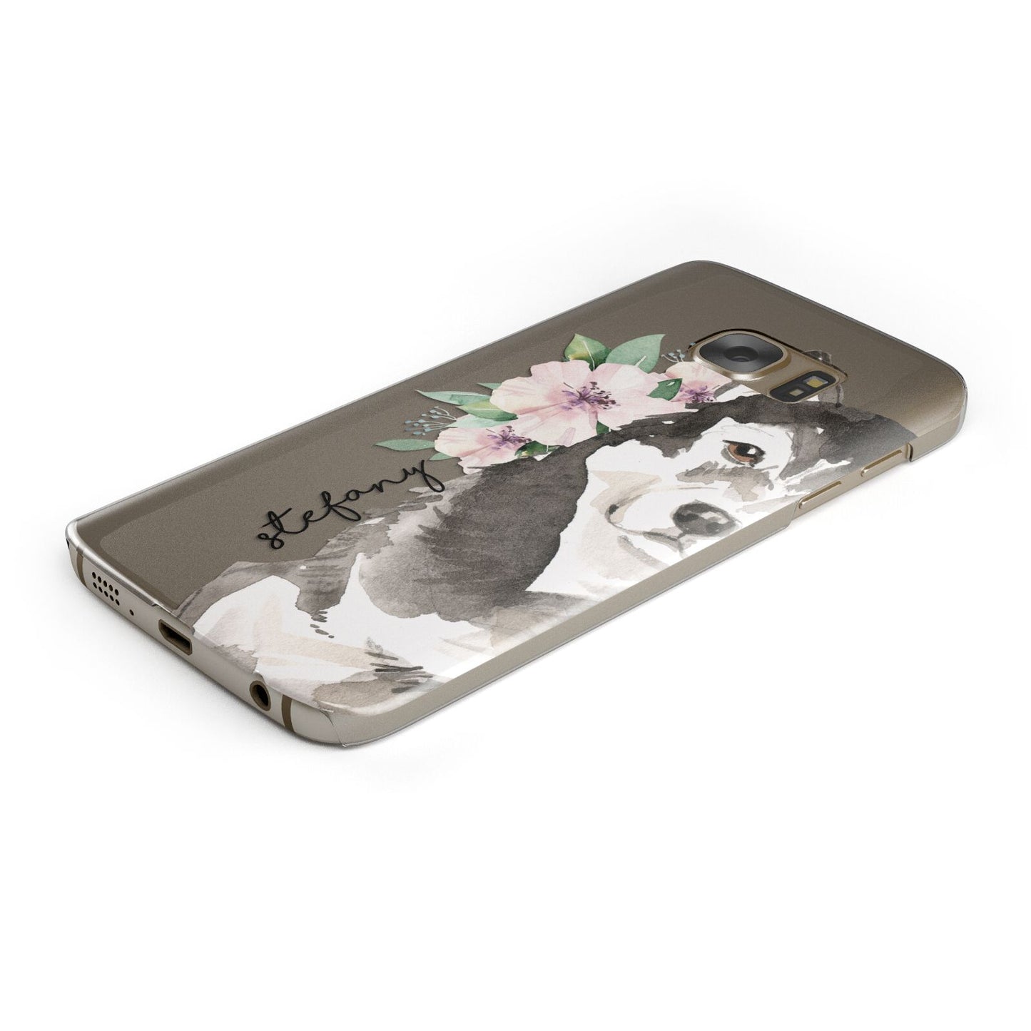 Personalised Alaskan Malamute Protective Samsung Galaxy Case Angled Image