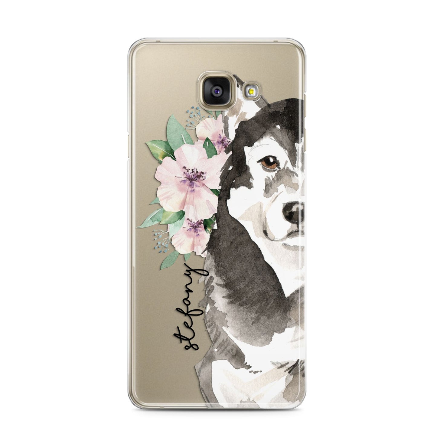 Personalised Alaskan Malamute Samsung Galaxy A3 2016 Case on gold phone