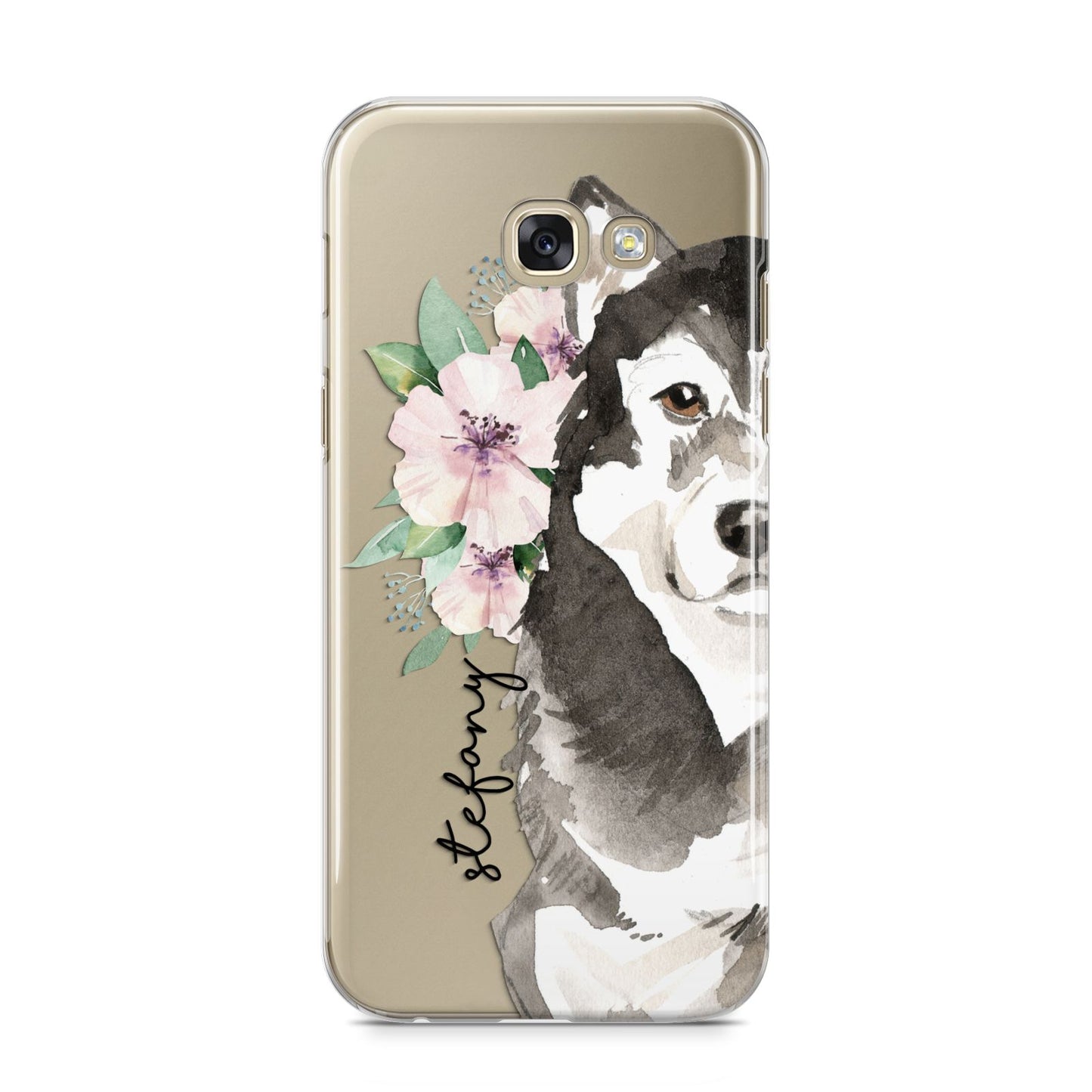 Personalised Alaskan Malamute Samsung Galaxy A5 2017 Case on gold phone