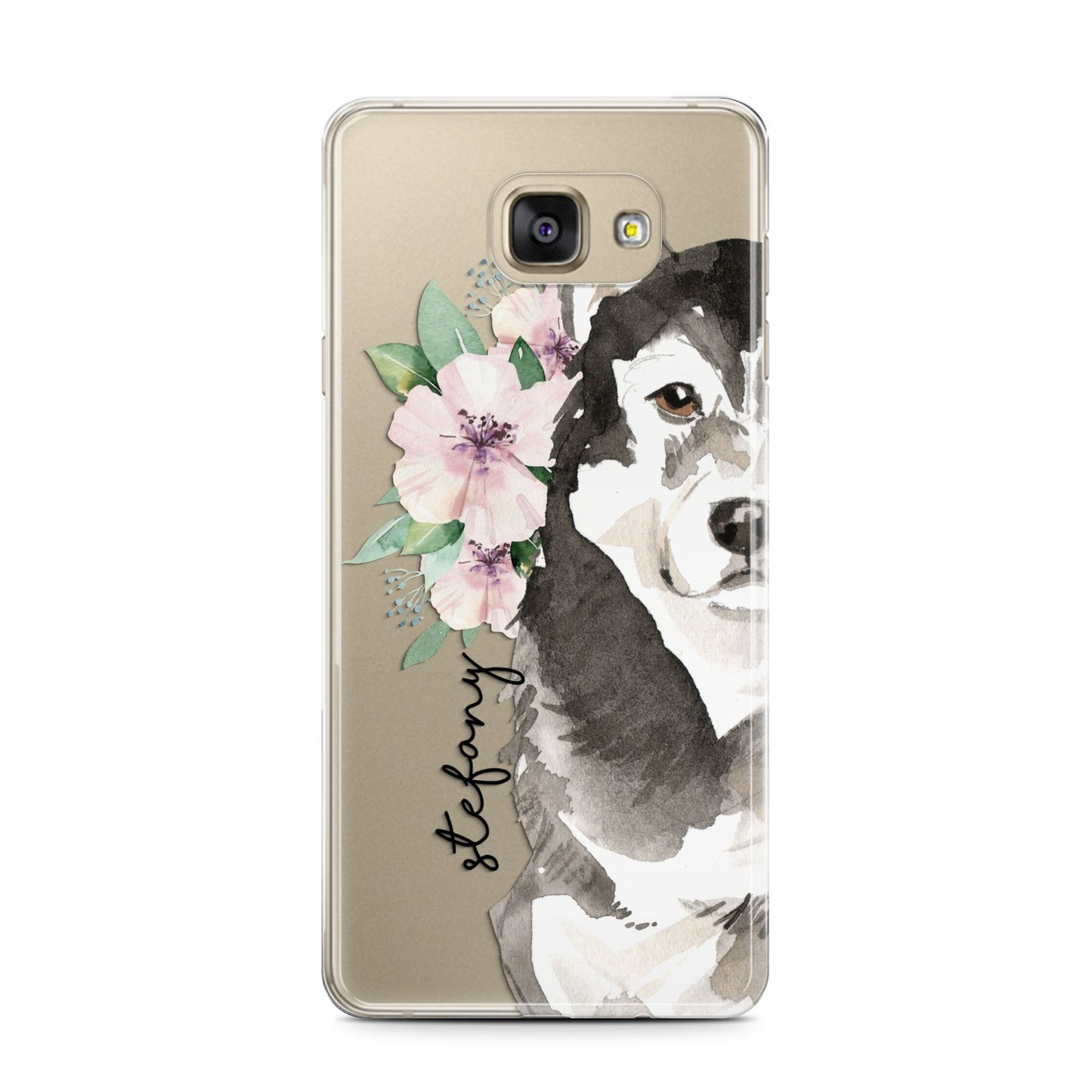 Personalised Alaskan Malamute Samsung Galaxy A7 2016 Case on gold phone