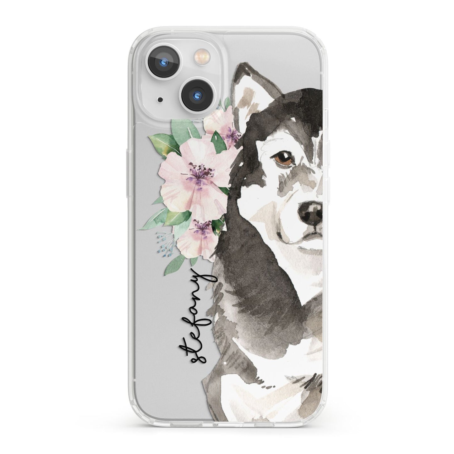 Personalised Alaskan Malamute iPhone 13 Clear Bumper Case