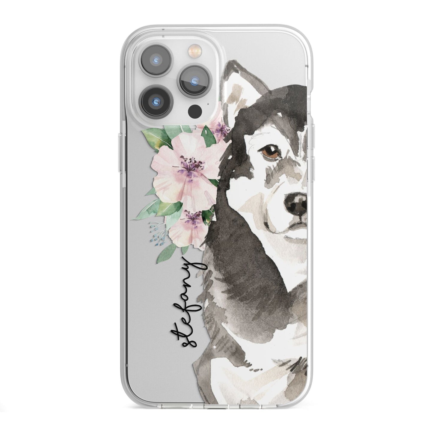 Personalised Alaskan Malamute iPhone 13 Pro Max TPU Impact Case with White Edges