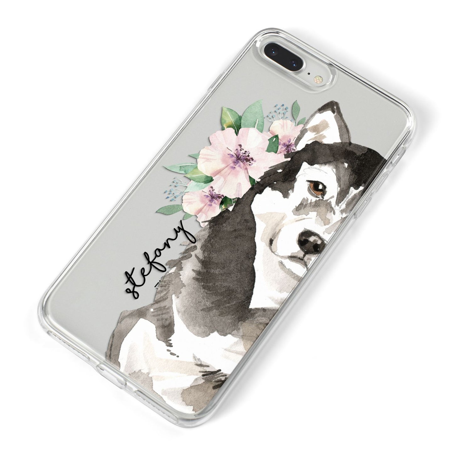 Personalised Alaskan Malamute iPhone 8 Plus Bumper Case on Silver iPhone Alternative Image