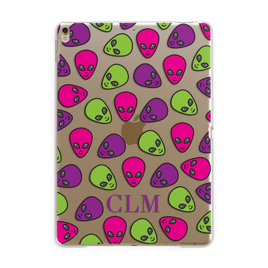 Personalised Aliens Initials Apple iPad Gold Case