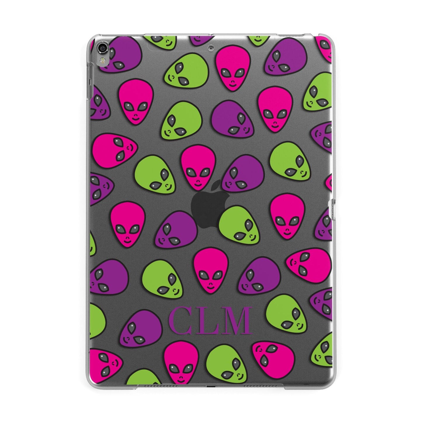 Personalised Aliens Initials Apple iPad Grey Case