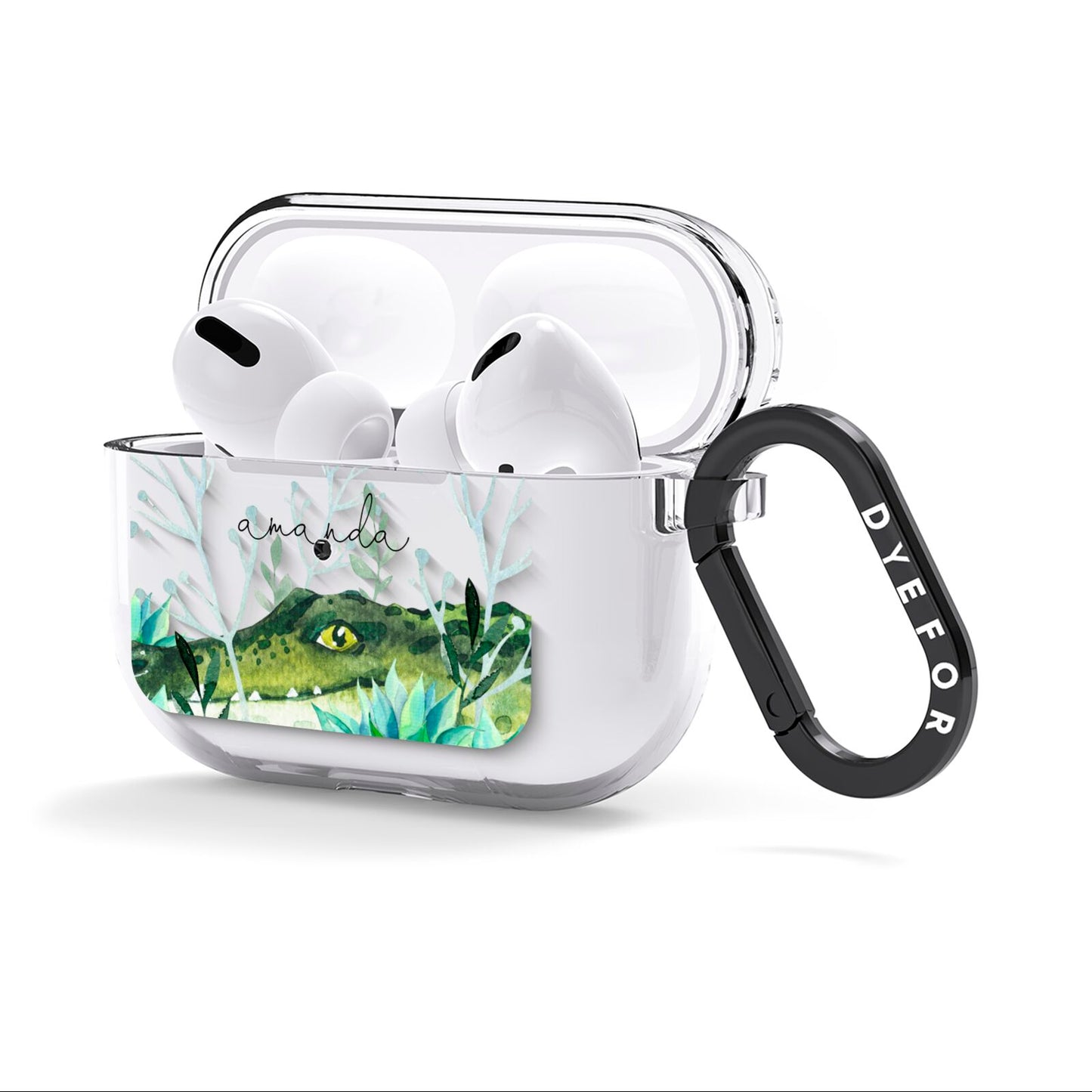 Personalised Alligator AirPods Clear Case 3rd Gen Side Image