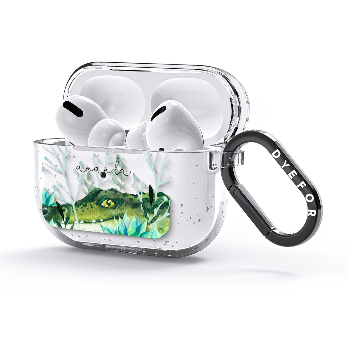 Personalised Alligator AirPods Glitter Case 3rd Gen Side Image