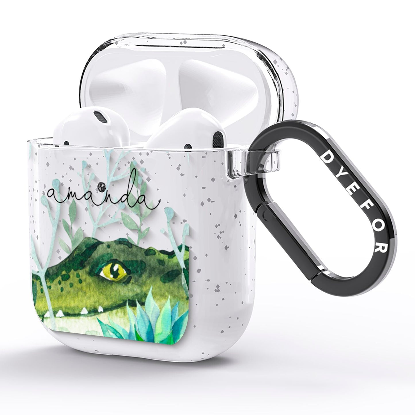 Personalised Alligator AirPods Glitter Case Side Image