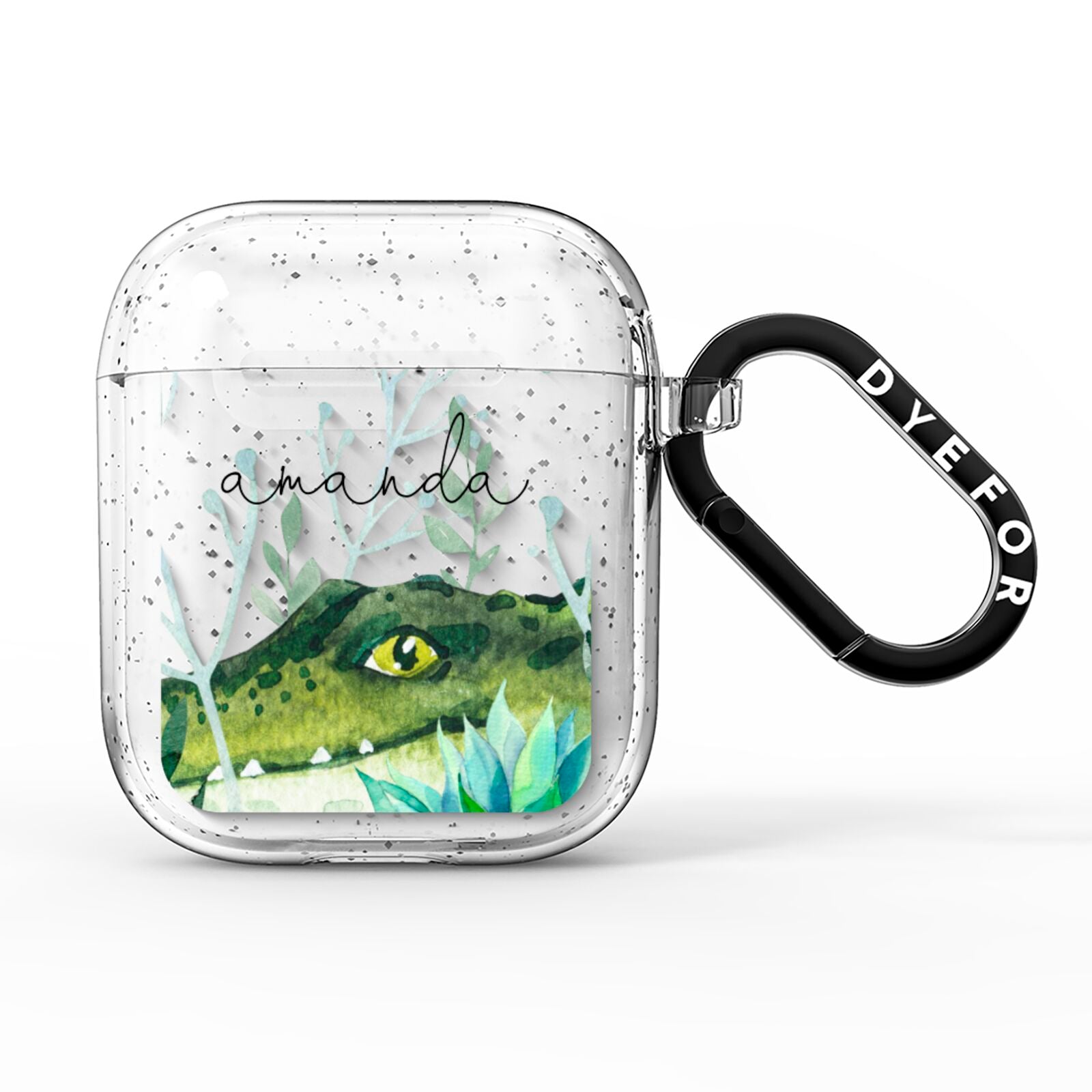 Personalised Alligator AirPods Glitter Case