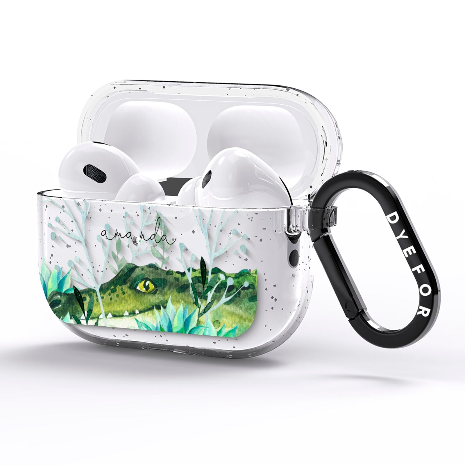 Personalised Alligator AirPods Pro Glitter Case Side Image