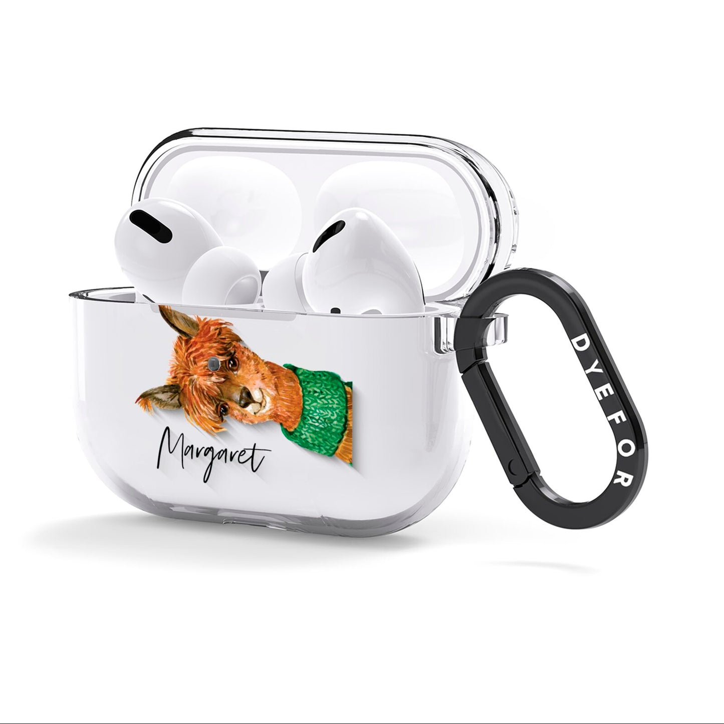 Personalised Alpaca AirPods Clear Case 3rd Gen Side Image