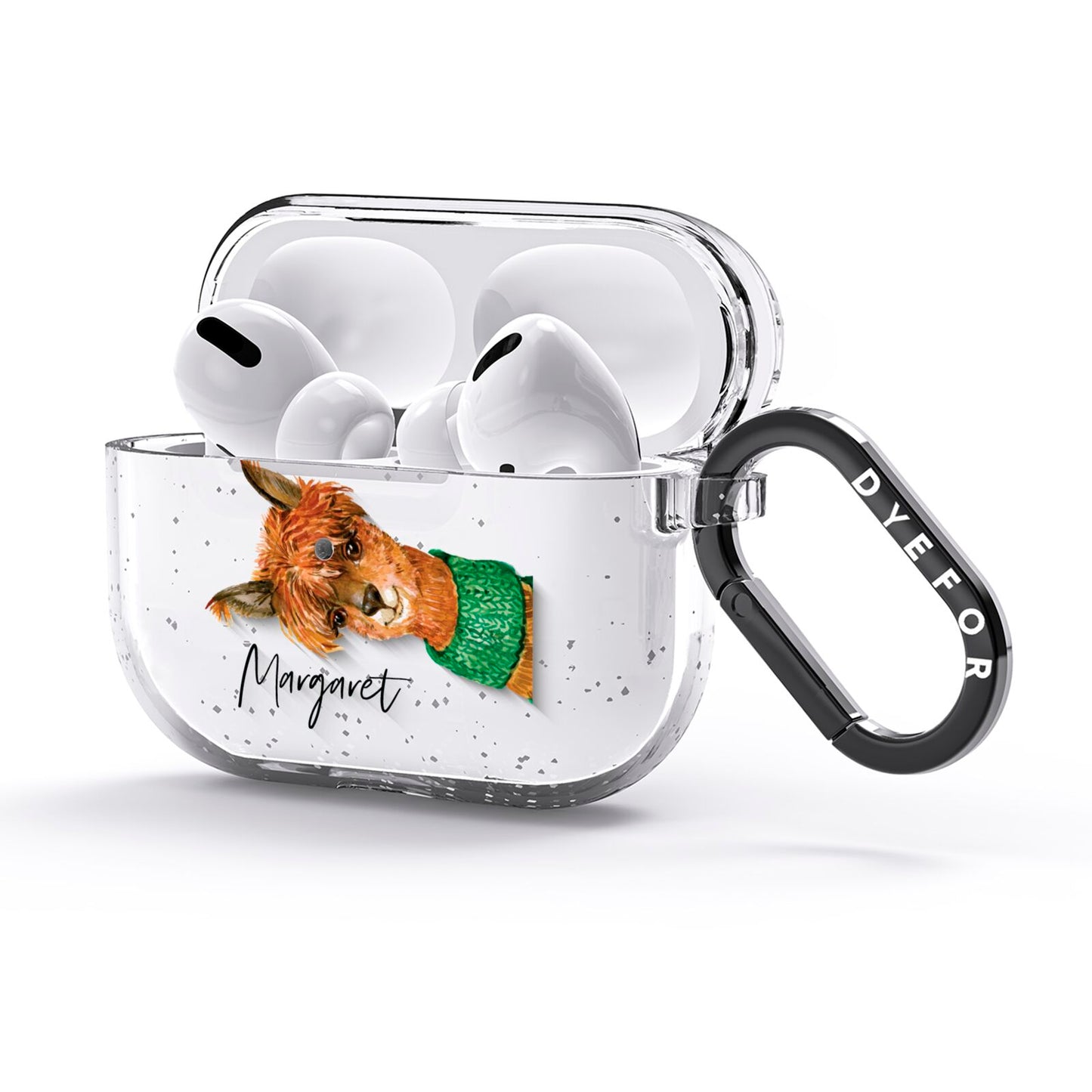 Personalised Alpaca AirPods Glitter Case 3rd Gen Side Image