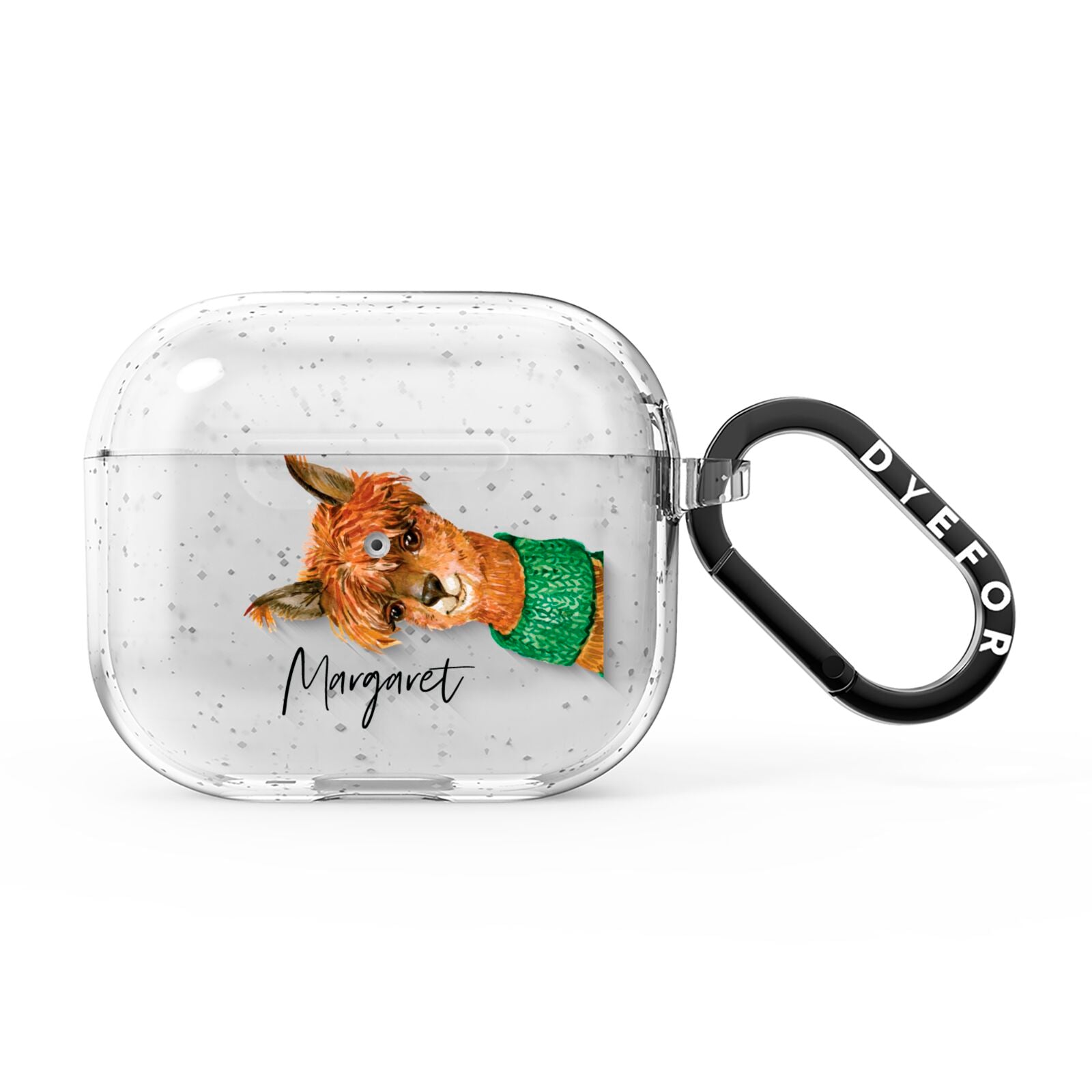 Personalised Alpaca AirPods Glitter Case 3rd Gen