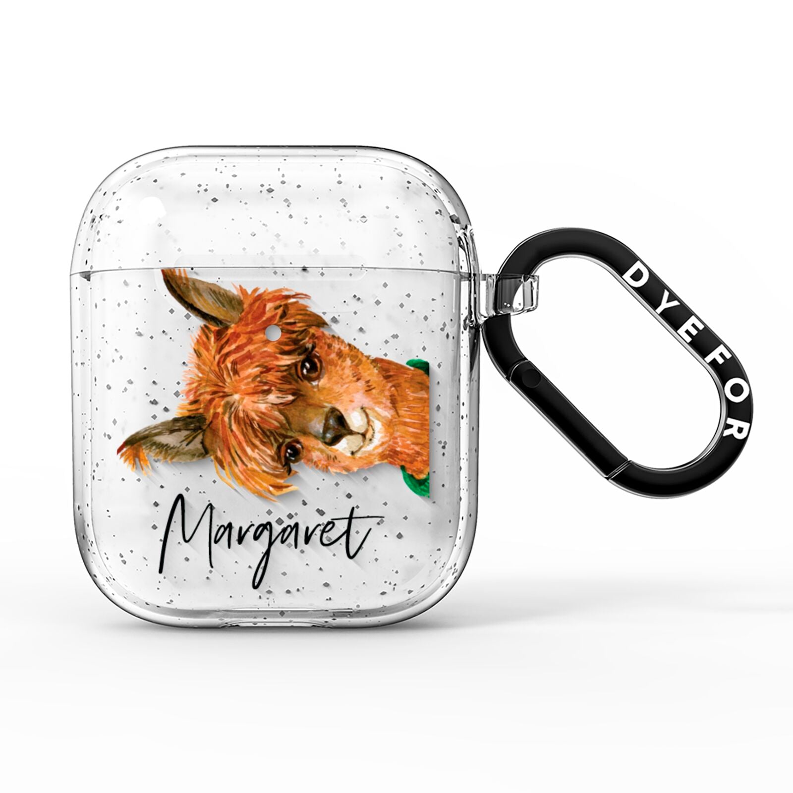 Personalised Alpaca AirPods Glitter Case