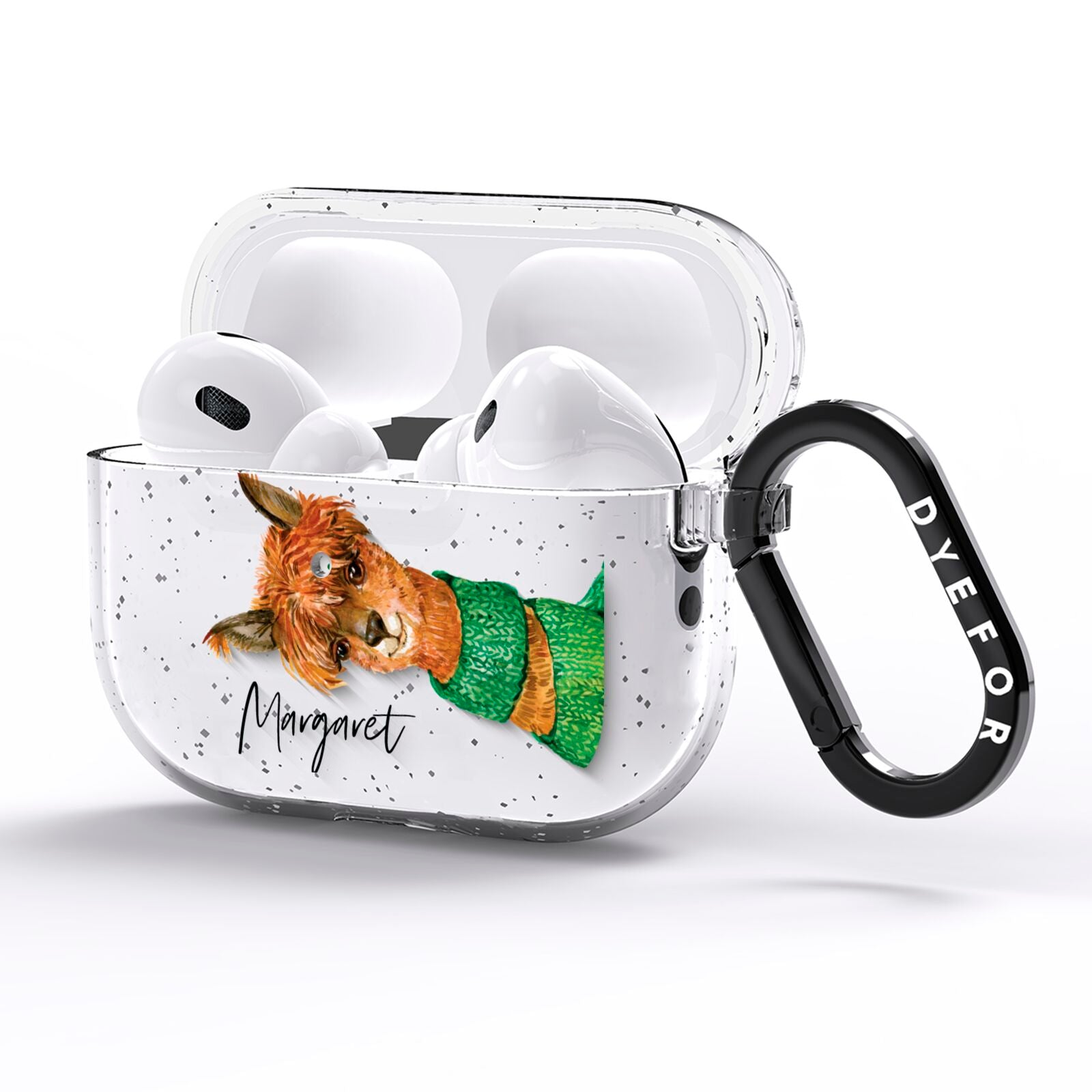 Personalised Alpaca AirPods Pro Glitter Case Side Image