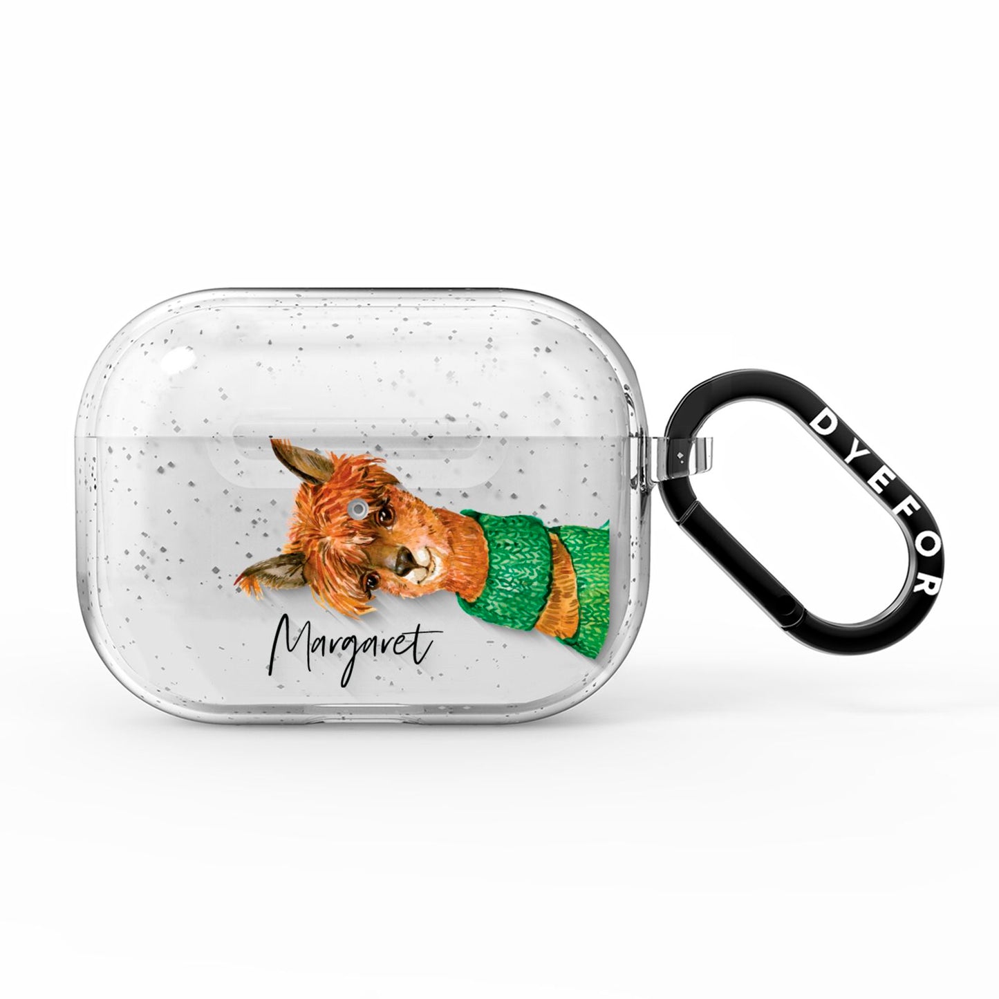 Personalised Alpaca AirPods Pro Glitter Case