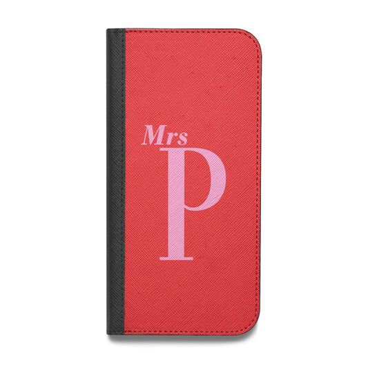 Personalised Alphabet Vegan Leather Flip iPhone Case