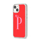 Personalised Alphabet iPhone 14 Glitter Tough Case Starlight Angled Image