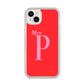 Personalised Alphabet iPhone 14 Plus Clear Tough Case Starlight