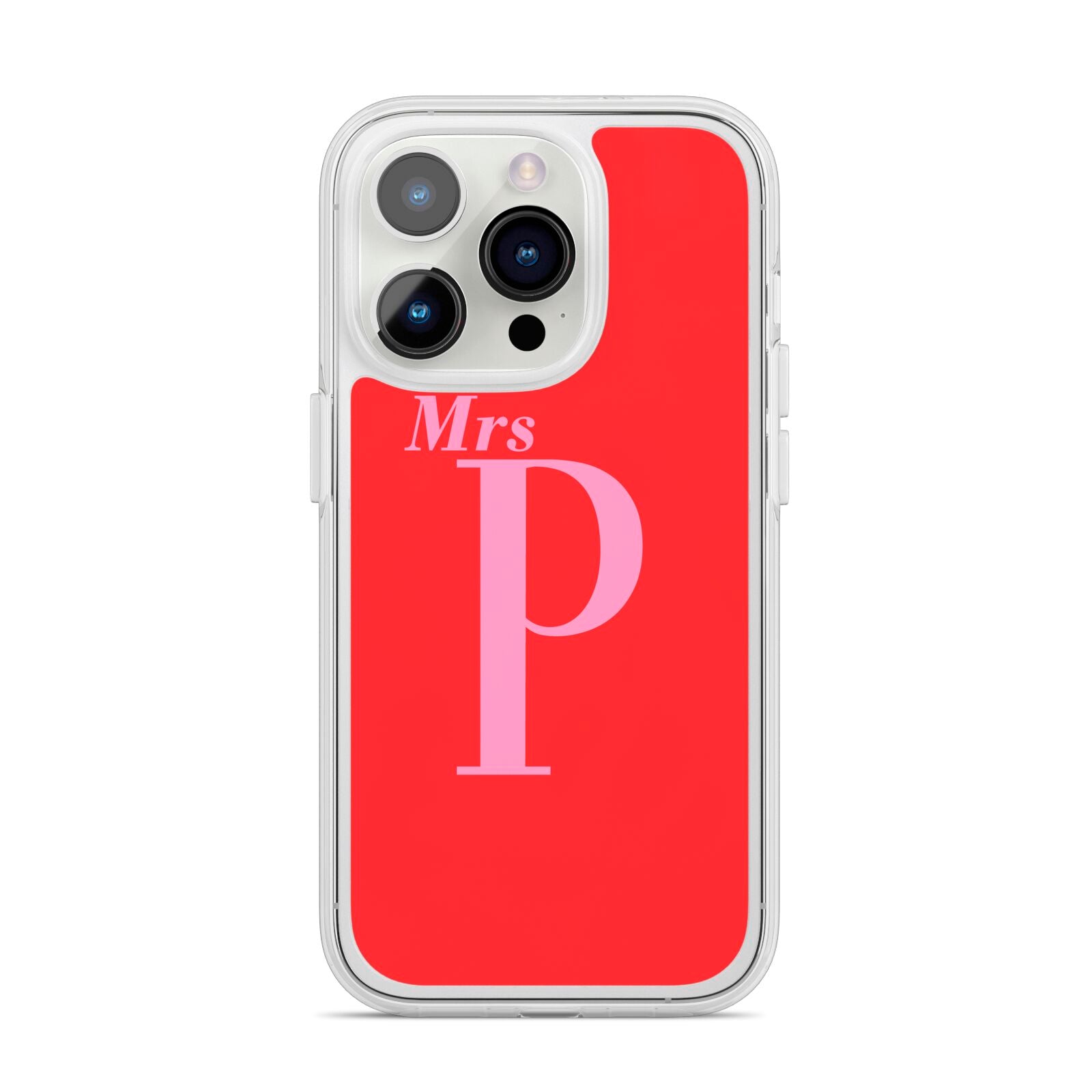 Personalised Alphabet iPhone 14 Pro Clear Tough Case Silver