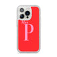 Personalised Alphabet iPhone 14 Pro Glitter Tough Case Silver
