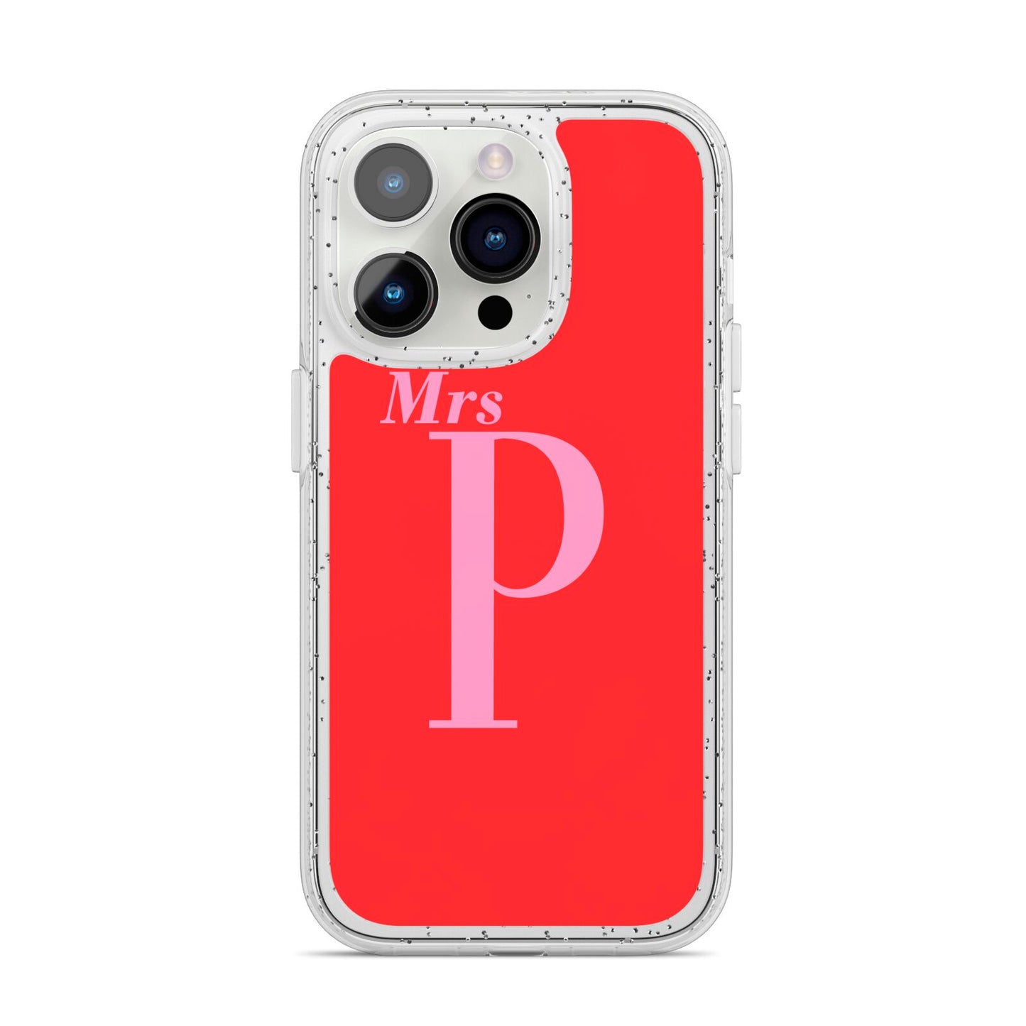 Personalised Alphabet iPhone 14 Pro Glitter Tough Case Silver