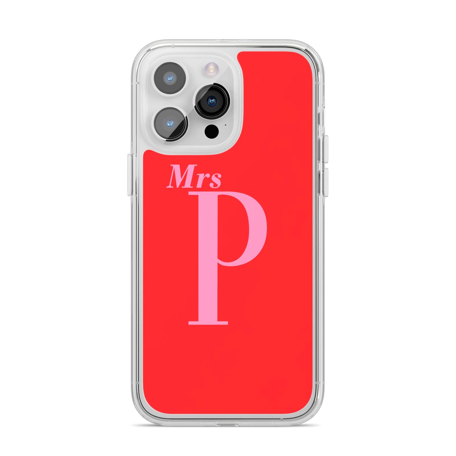 Personalised Alphabet iPhone 14 Pro Max Clear Tough Case Silver