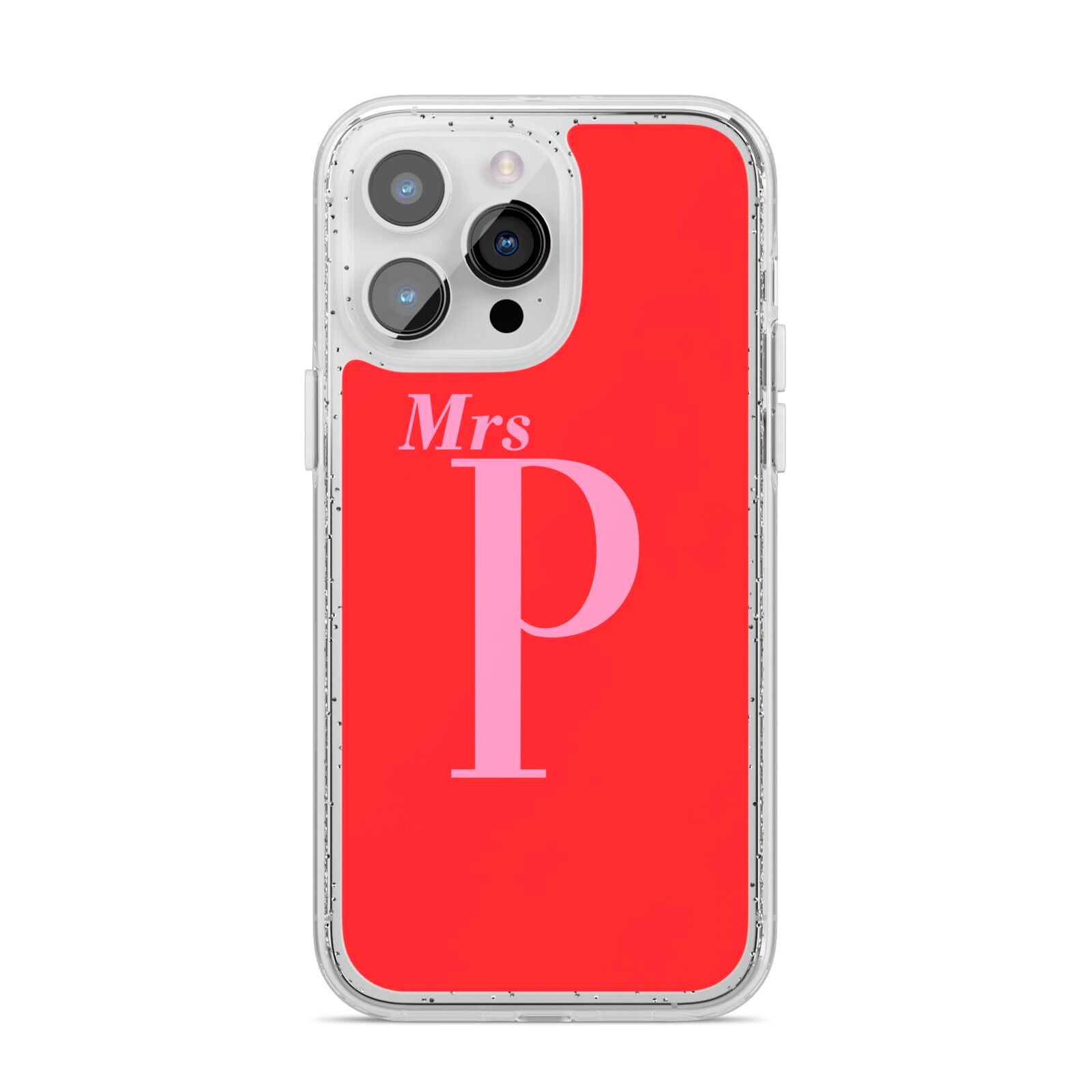Personalised Alphabet iPhone 14 Pro Max Glitter Tough Case Silver
