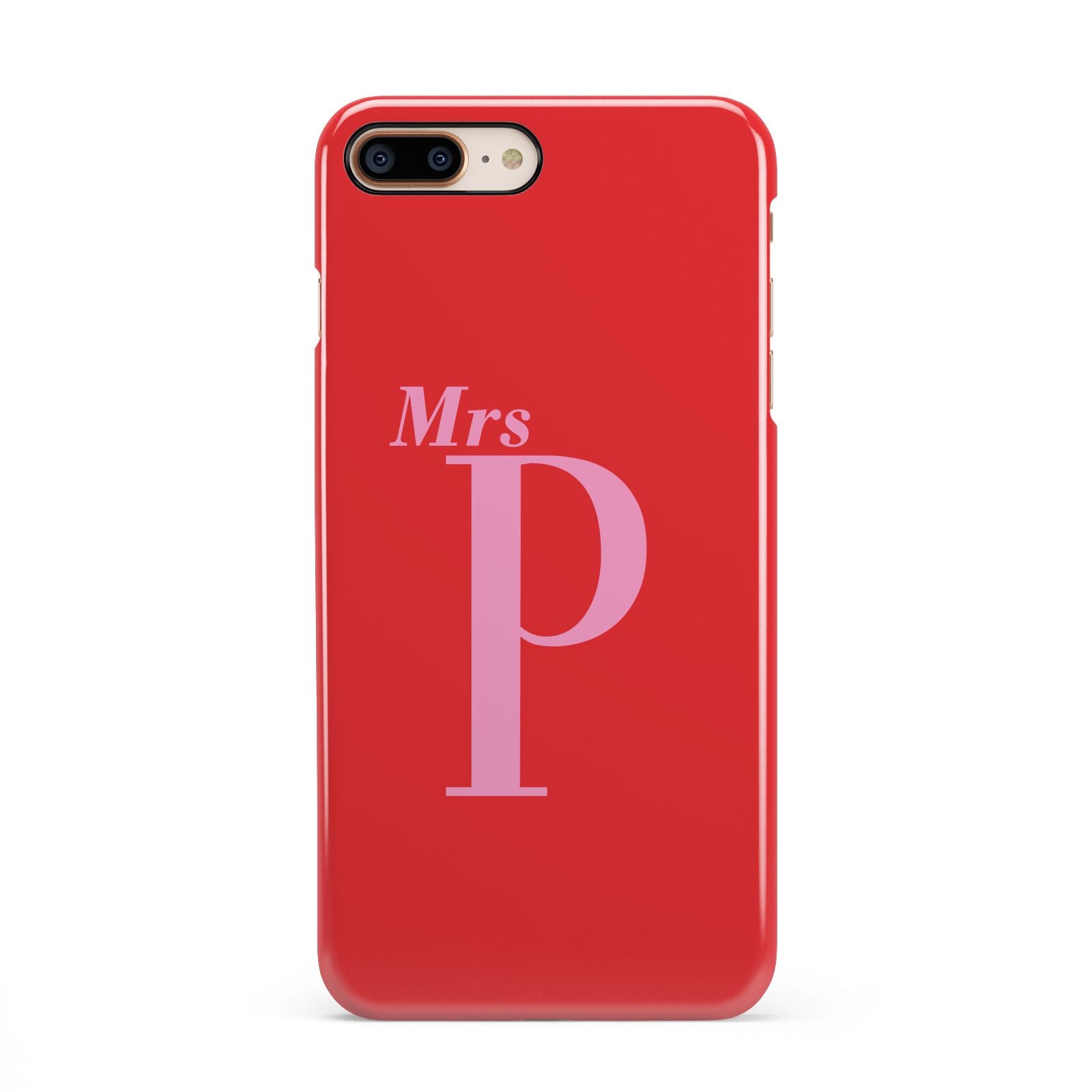 Personalised Alphabet iPhone 8 Plus 3D Snap Case on Gold Phone
