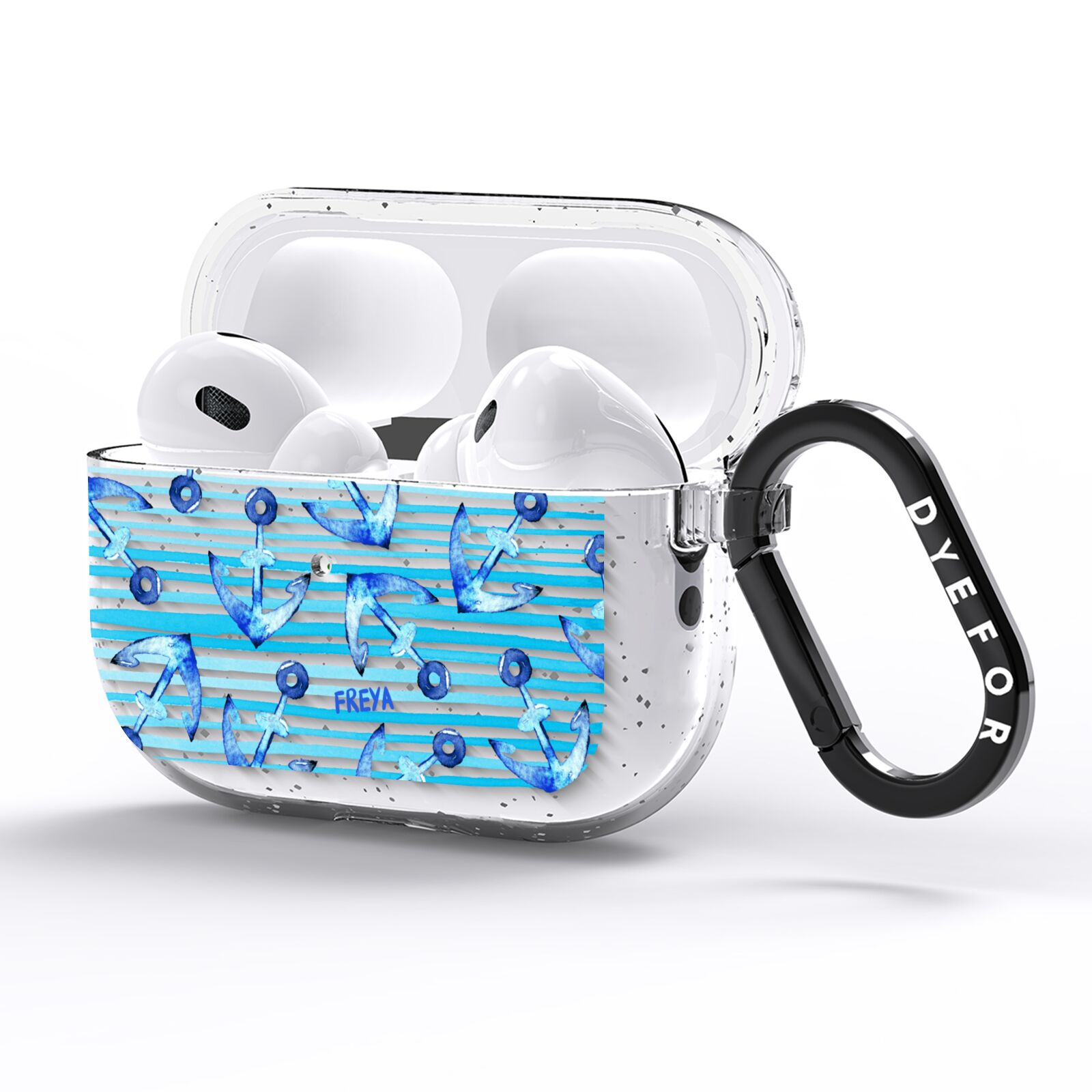 Personalised Anchor AirPods Pro Glitter Case Side Image