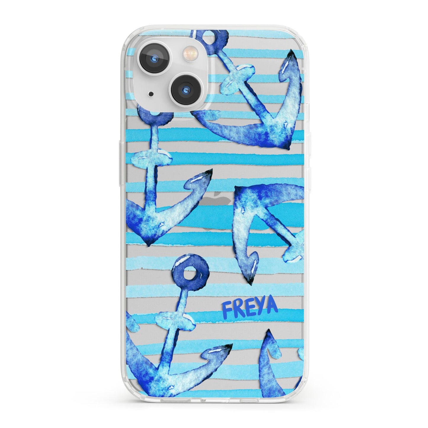 Personalised Anchor iPhone 13 Clear Bumper Case