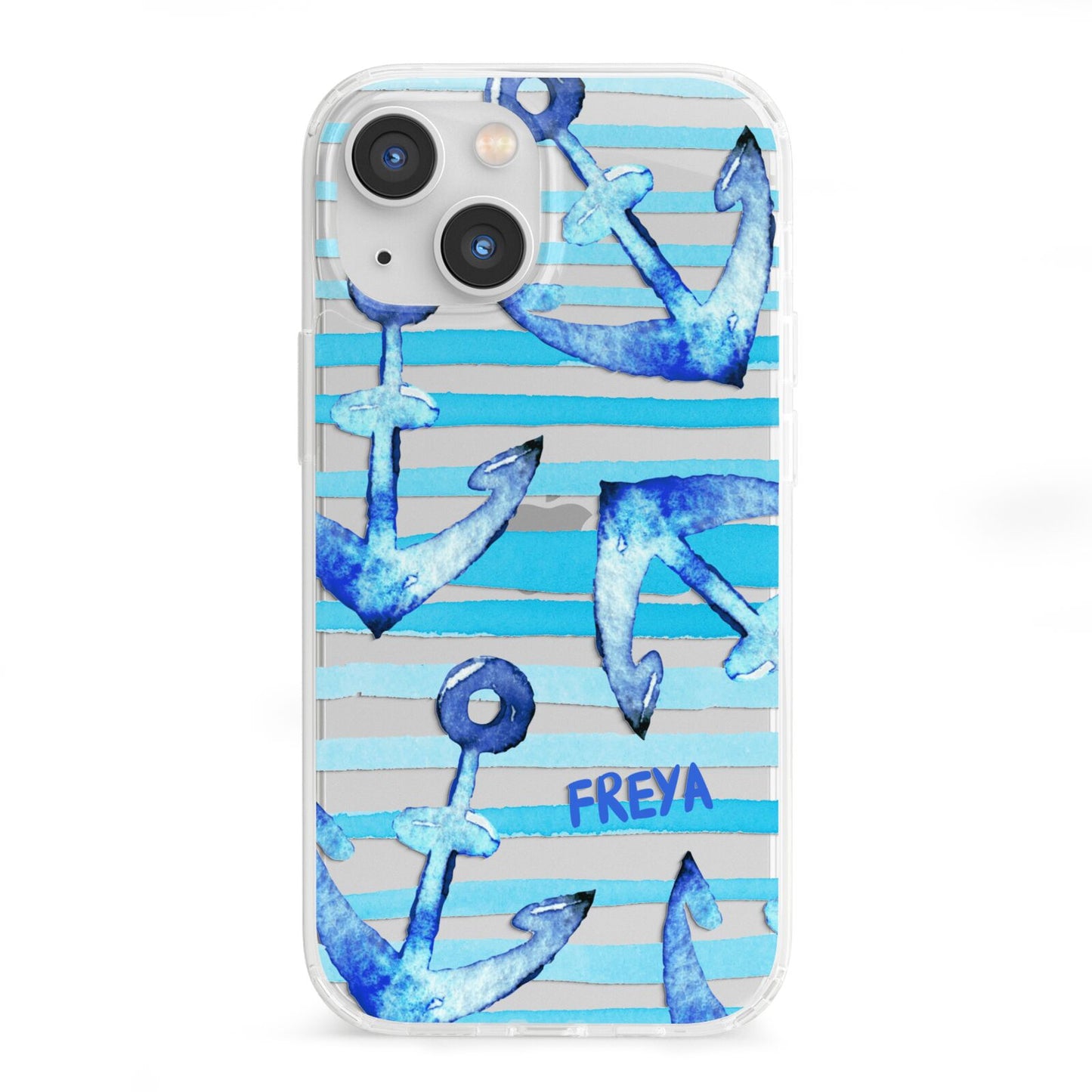 Personalised Anchor iPhone 13 Mini Clear Bumper Case
