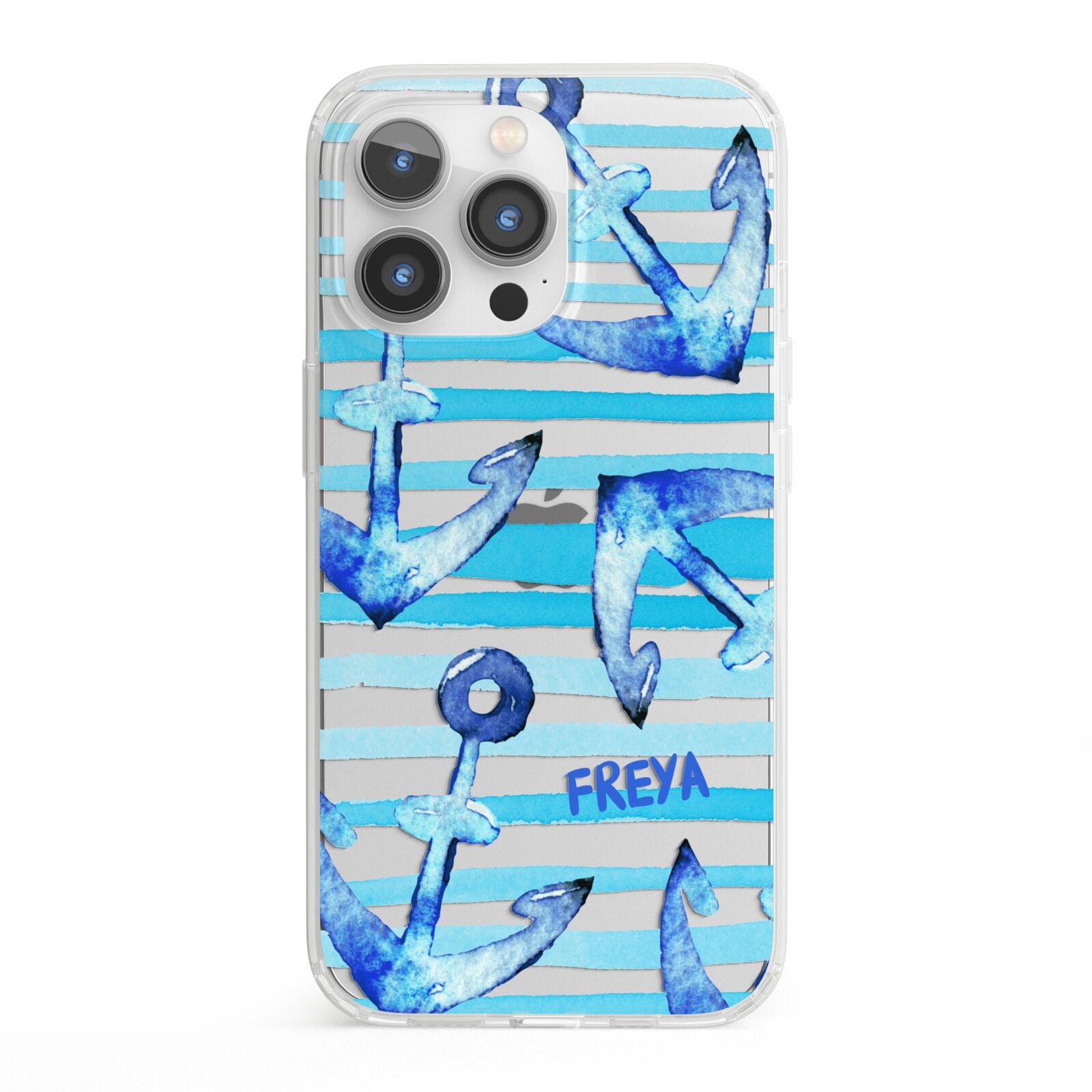 Personalised Anchor iPhone 13 Pro Clear Bumper Case