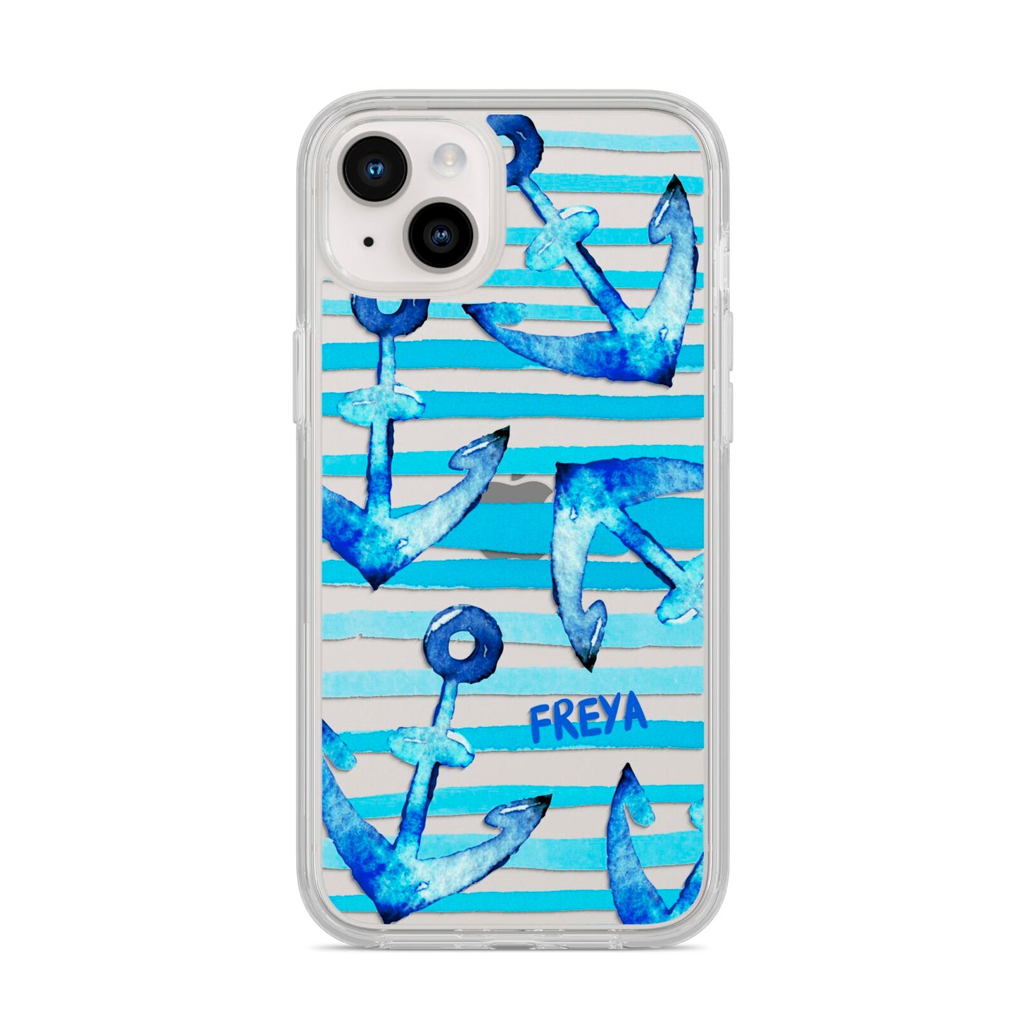 Personalised Anchor iPhone 14 Plus Clear Tough Case Starlight
