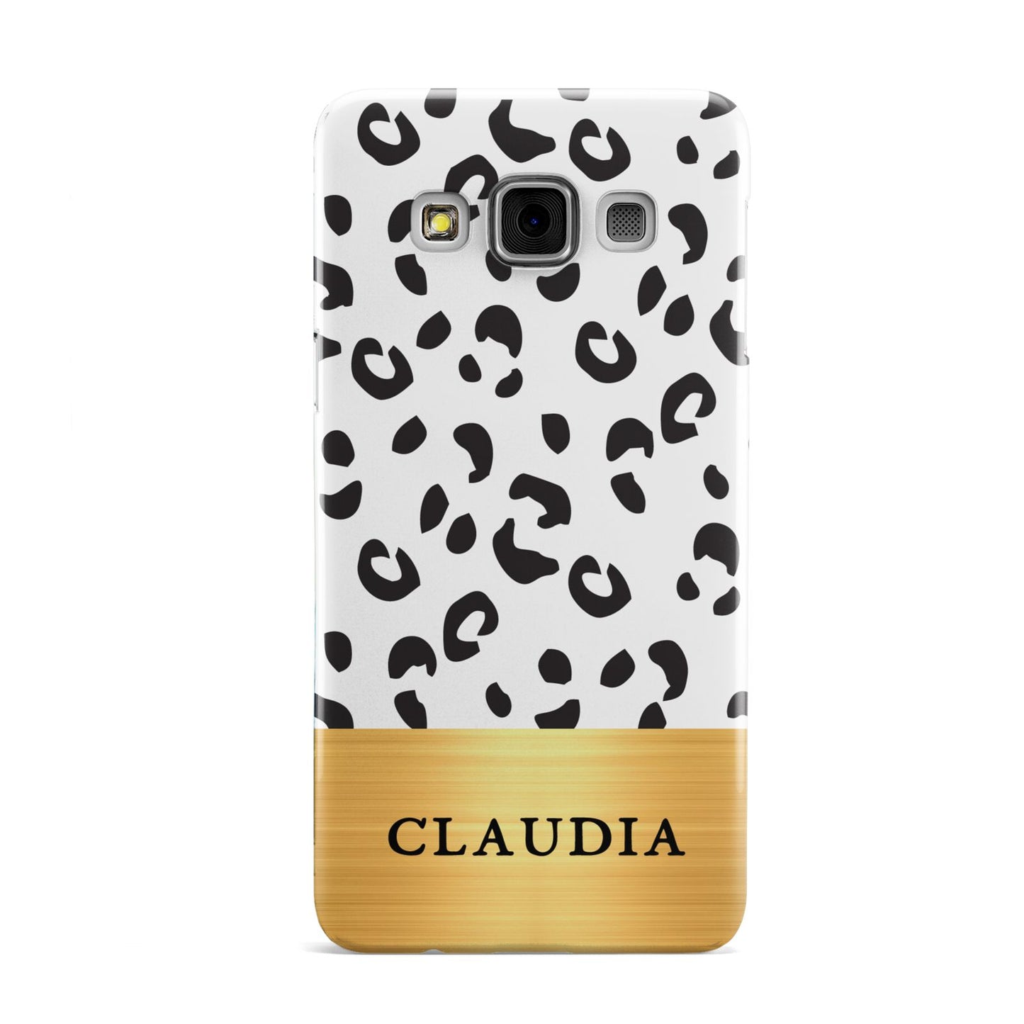 Personalised Animal Print Gold With Name Samsung Galaxy A3 Case