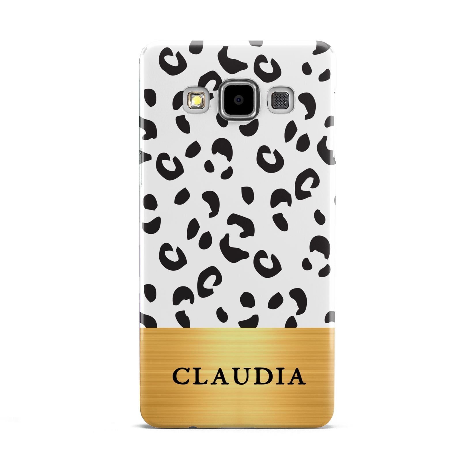 Personalised Animal Print Gold With Name Samsung Galaxy A5 Case