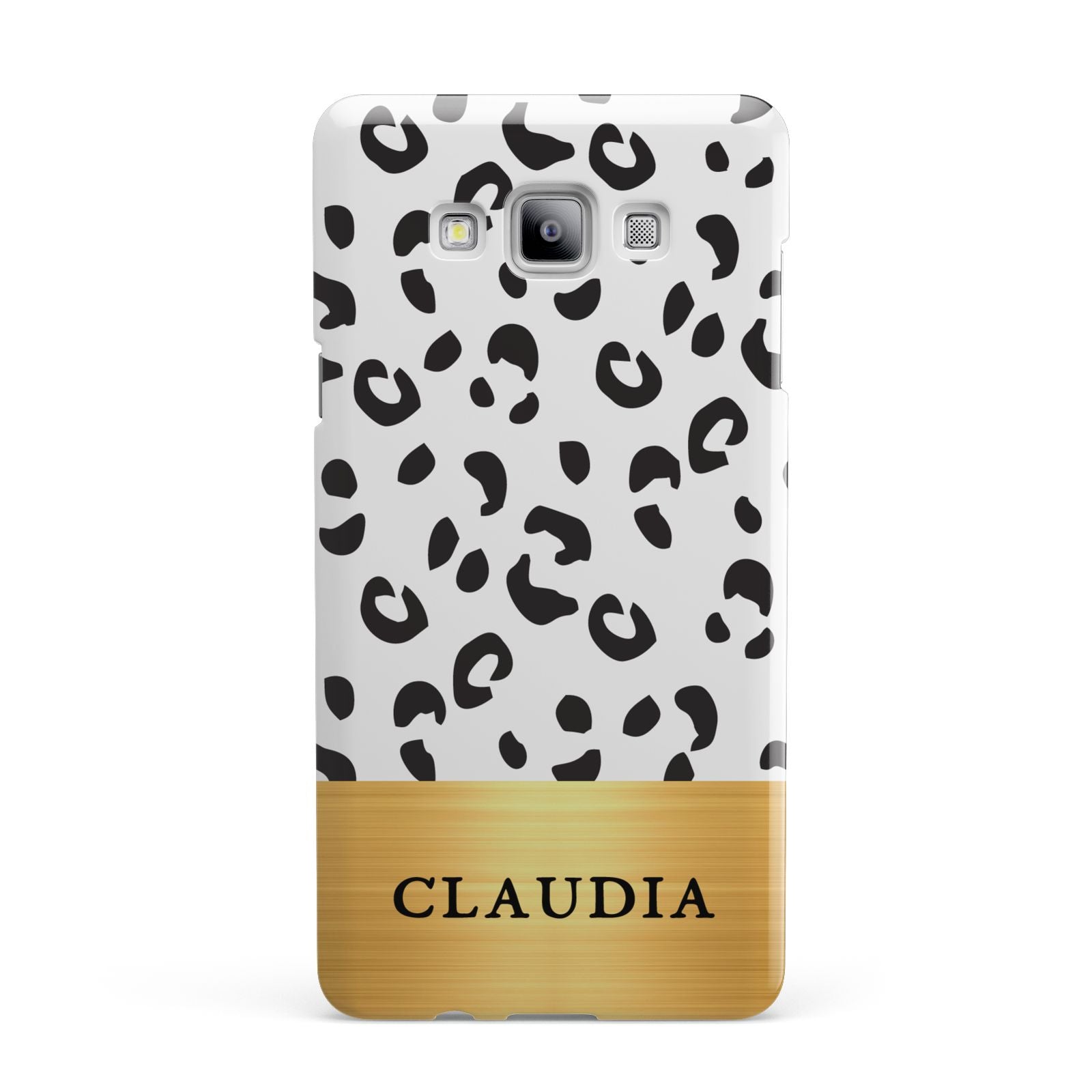 Personalised Animal Print Gold With Name Samsung Galaxy A7 2015 Case