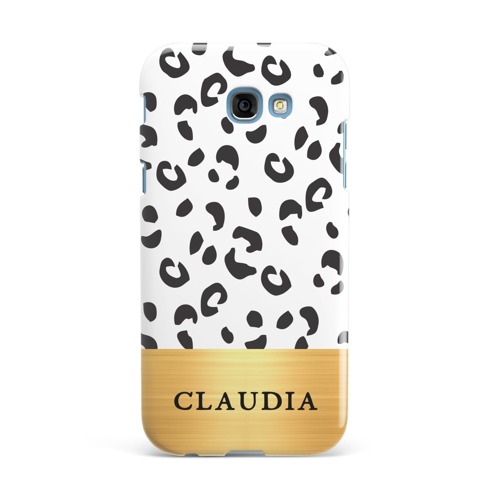 Personalised Animal Print Gold With Name Samsung Galaxy A7 2017 Case