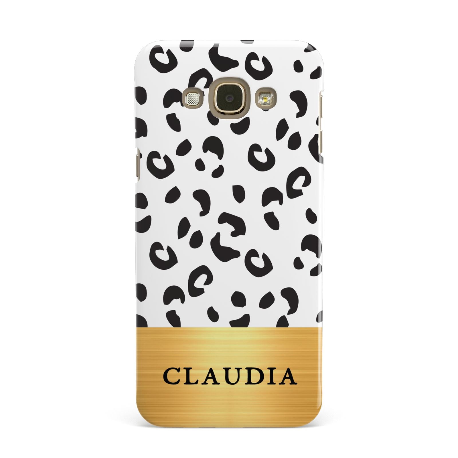 Personalised Animal Print Gold With Name Samsung Galaxy A8 Case